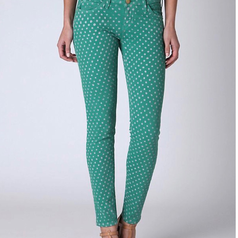 CURRENT ELLIOTT Stiletto Polka Dot Skinny Jeans